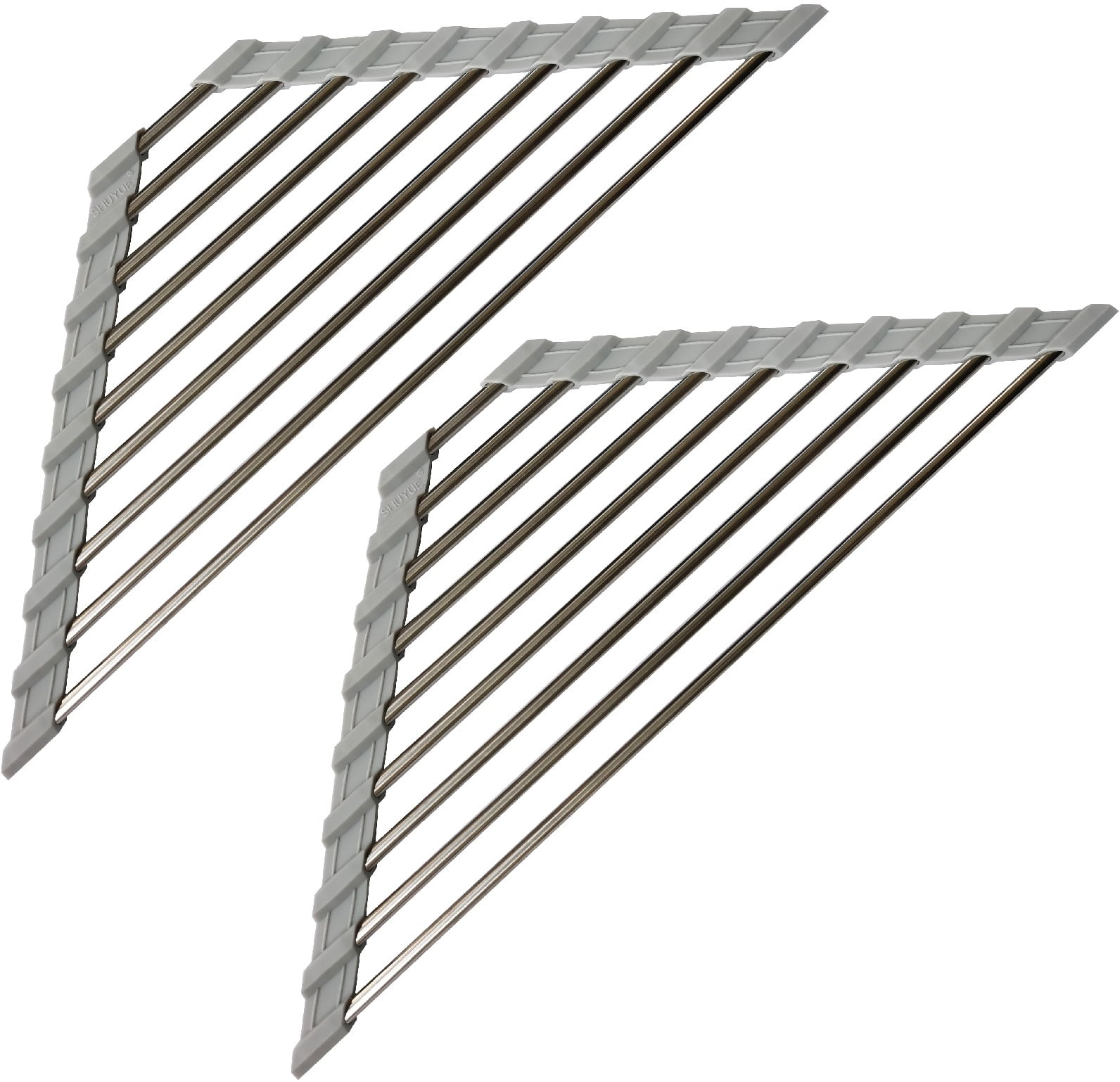 https://i5.walmartimages.com/seo/2-Pack-Triangle-Dish-Drying-Rack-Sink-Corner-Roll-Up-Folding-Stainless-Steel-Multipurpose-Over-The-Drainer-Mat-Kitchen-Grey_998c053b-f9b7-4c59-a482-e0215a3d4c73.07f42c14b637010fa5d2f1eb9e5521ac.jpeg