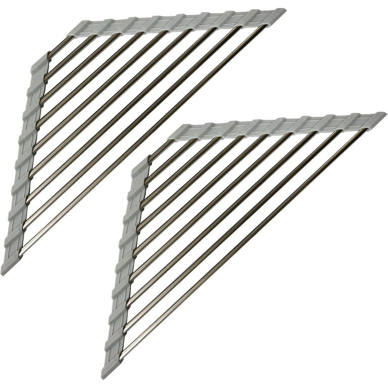 https://i5.walmartimages.com/seo/2-Pack-Triangle-Dish-Drying-Rack-Sink-Corner-Roll-Up-Folding-Stainless-Steel-Multipurpose-Over-The-Drainer-Mat-Kitchen-Grey_998c053b-f9b7-4c59-a482-e0215a3d4c73.07f42c14b637010fa5d2f1eb9e5521ac.jpeg?odnHeight=768&odnWidth=768&odnBg=FFFFFF