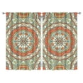 thumbnail image 1 of 2 Pack Tribal Boho Mandala Curtains 52x84 Inch Rod Pocket Tier Exotic Cultural Window Panels, 1 of 2
