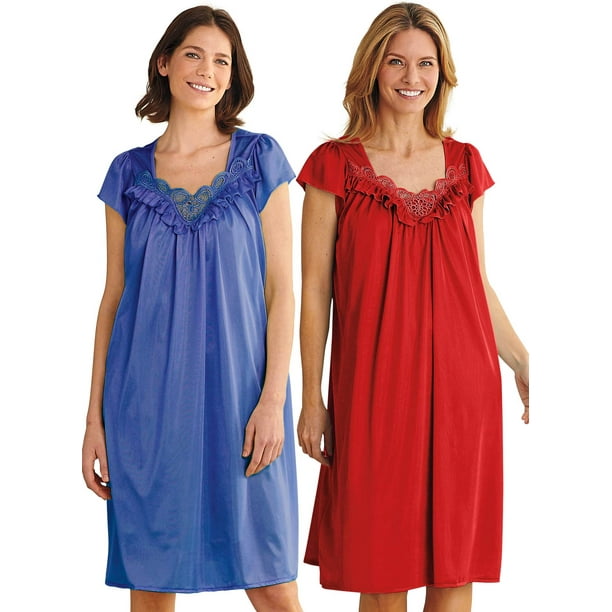 2-Pack Tricot Nightgowns by Cozee Corner - Walmart.com