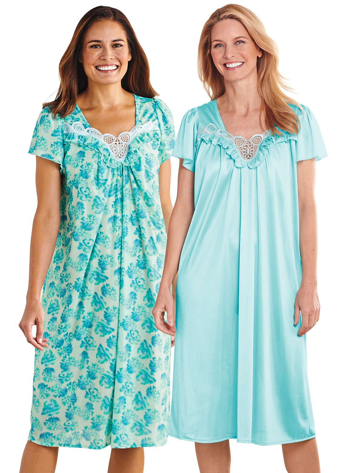 2-Pack Tricot Nightgowns by Cozee Corner - Walmart.com