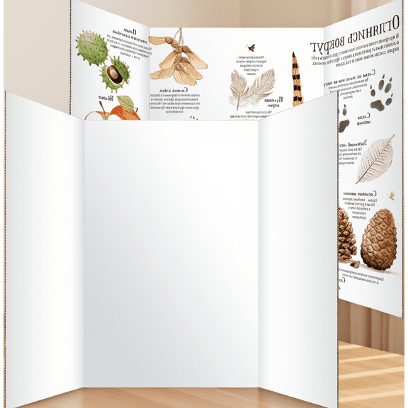 2 Pack Trifold Poster Board 36x48 Inch White Corrugated Foldable Display Board for Science Fair Projects Presentations