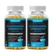(2 Pack)Triple Strength Glucosamine Chondroitin Collagen & Msm, Support Joint Strength, 240 Softgels