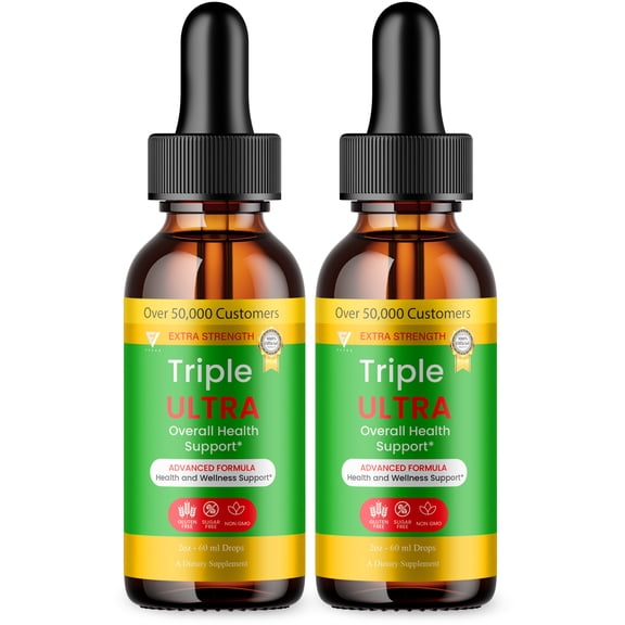 (2 Pack) Triple Ultra Drops, 3X Ultra Overall Health & Wellness Formula (4oz)