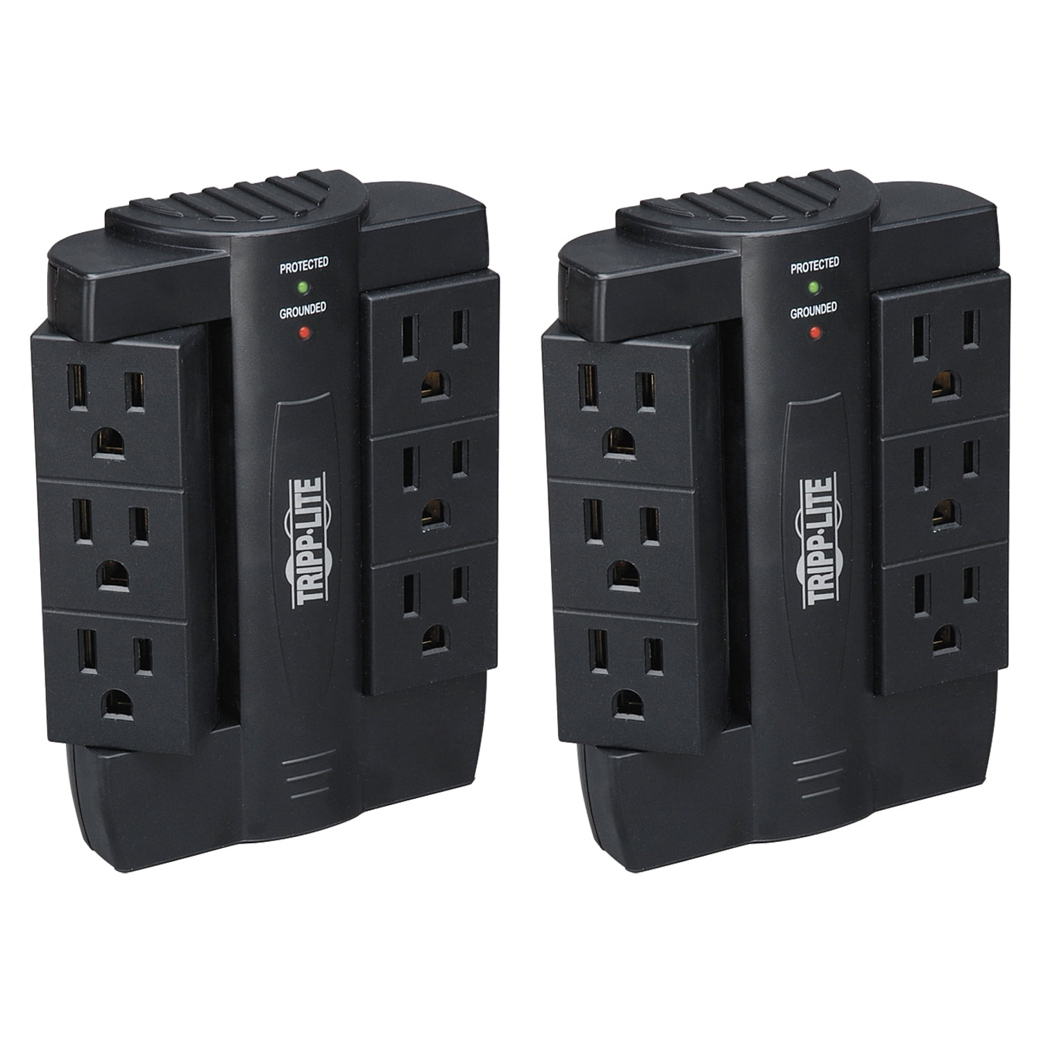2 Pack Tripp Lite SWIVEL6 Direct Plug-In Surge Protector With 6 ...