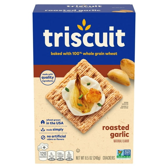 2 Pack - Triscuit Crackers Roasted Garlic 8.5 oz Package May Vary