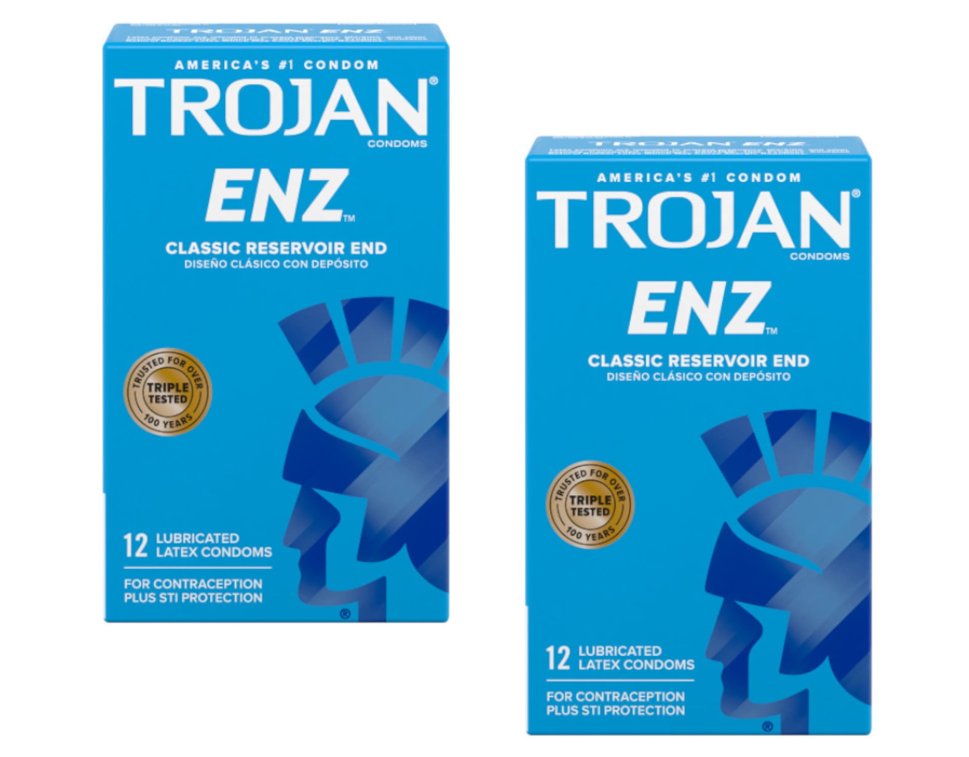 2 Pack - Trojan ENZ Lubricated Condoms, 12 Each