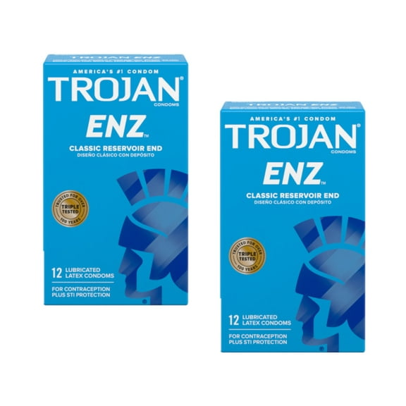 "2 Pack - Trojan ENZ Lubricated Condoms, 12 Each"