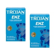 2 Pack - Trojan ENZ Lubricated Condoms, 12 Each