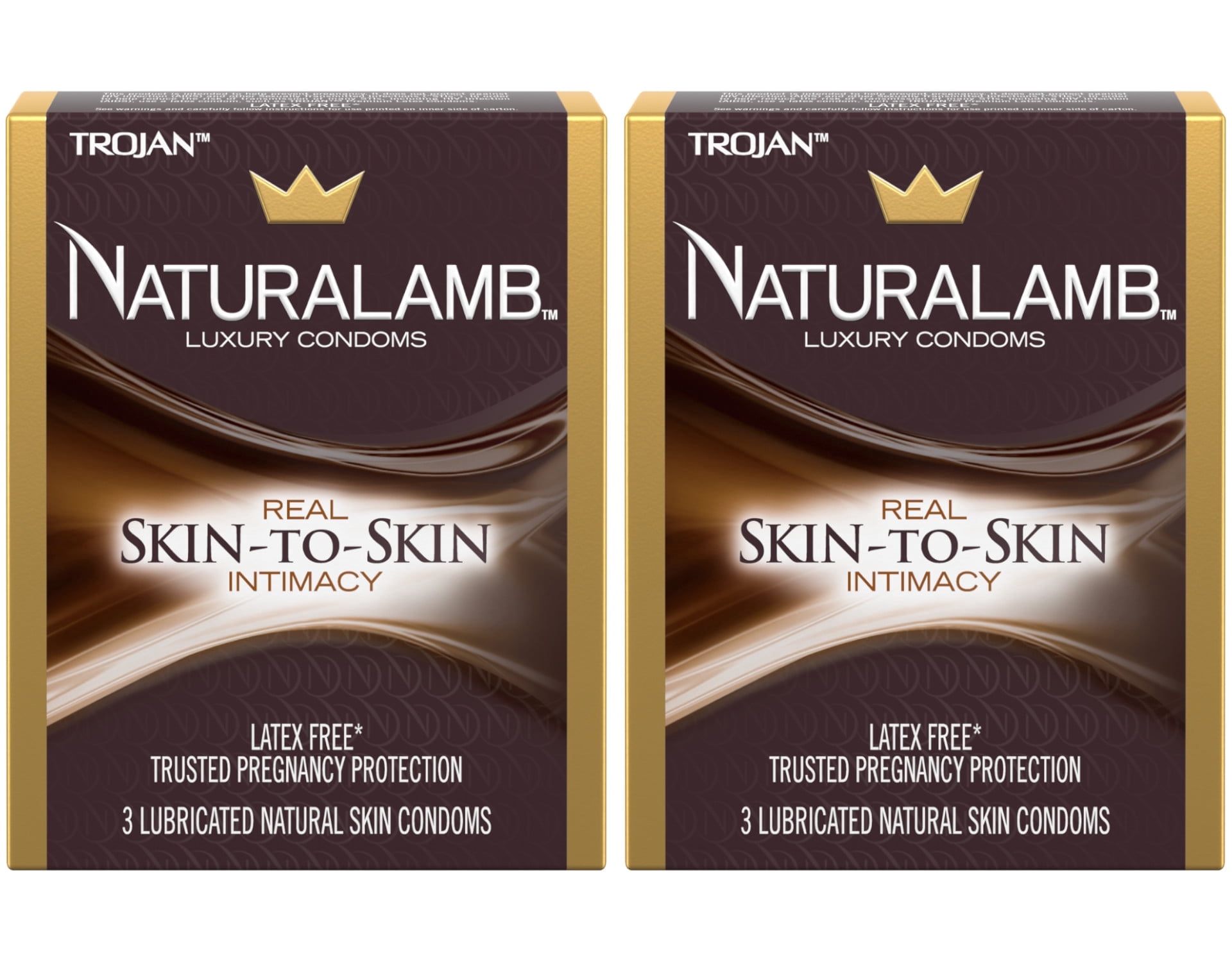 Trojan Naturalamb - 2 Pack Natural Skin Lubricated Condoms, 3 Each