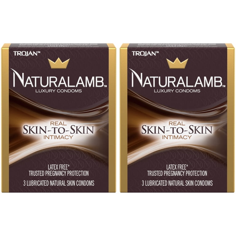 Trojan Naturalamb - 2 Pack Natural Skin Lubricated Condoms, 3 Each