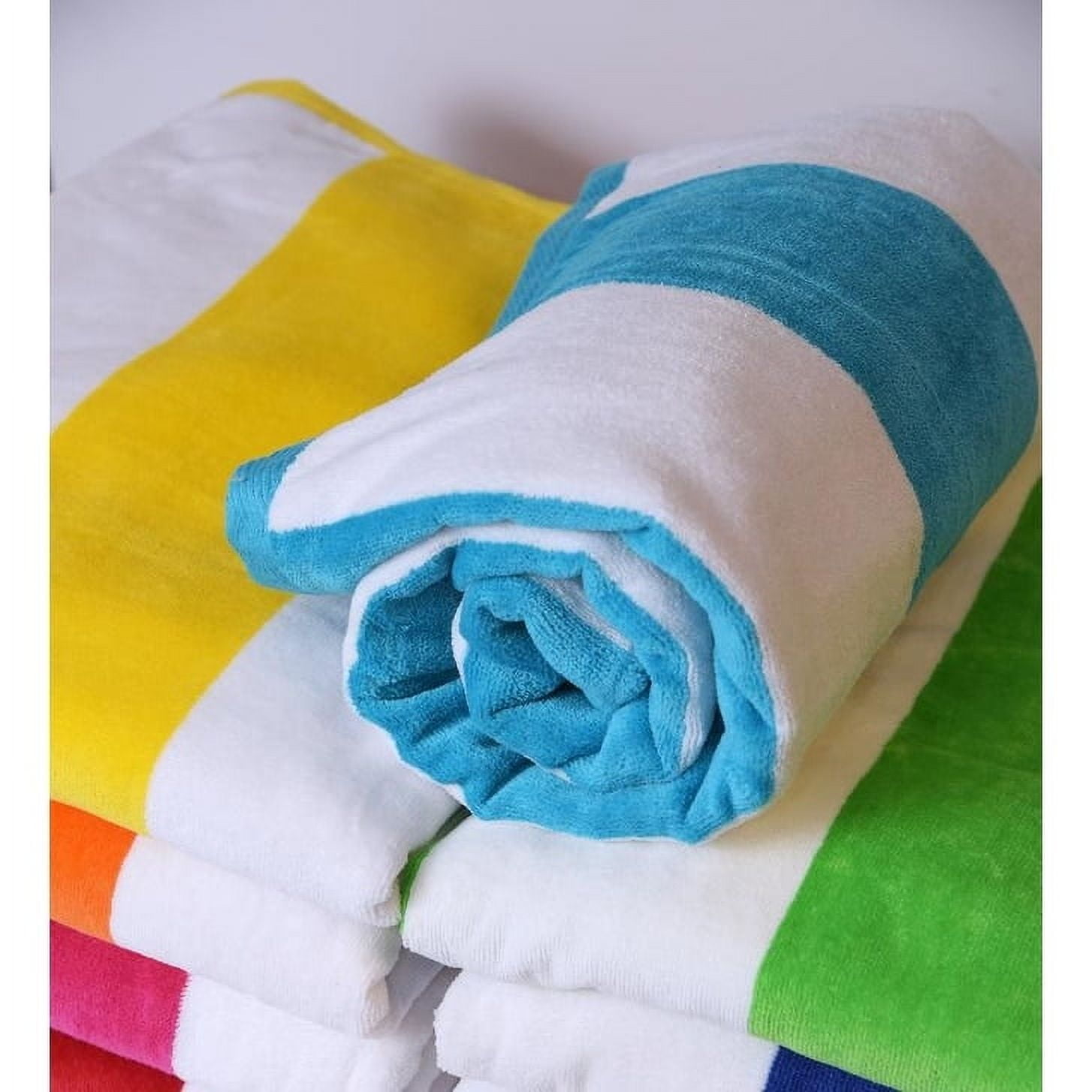 2-Pack Tropical Cabana 100% Cotton Beach Towel in Lime