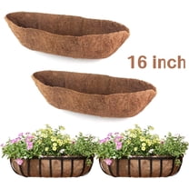 2 Pack Trough Coco Fiber Replacement Liner, 16 inch Coconut Coir Planter for Window Box/Hanging Trough Planter, Garden Flower Vegetables Pot