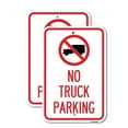 thumbnail image 1 of (2 Pack) No Truck Sign No Truck Parking (With Symbol) | 18" X 24" Heavy-Gauge Aluminum Sign | Rust Free Aluminum, Weather Resistant, Waterproof, Fade Resistant, 2 Pre-drilled Holes, 1 of 4