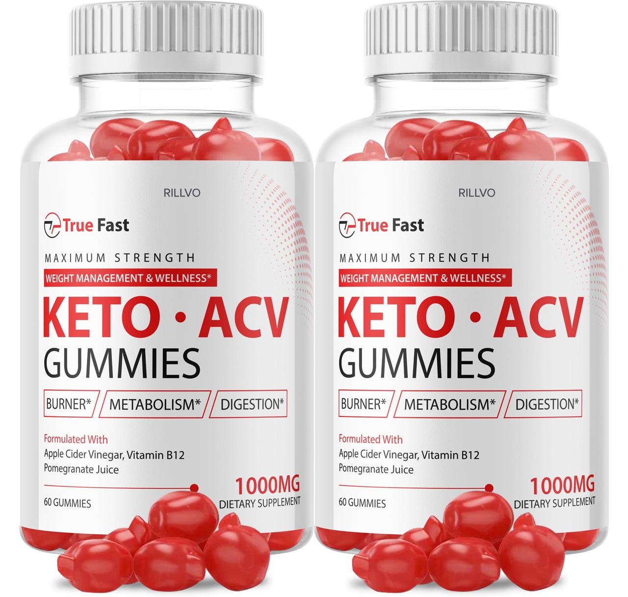 (2 Pack) True Fast Keto Gummies - True Fast Keto ACV Gummy’s - Supplement for Weight Loss - Energy & Focus Boosting Dietary Supplements for Weight Management & Metabolism - 120 Gummies