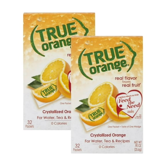 (2 Pack) True Lemon Drink Mix, .90 Oz, Orange, 32 Packets