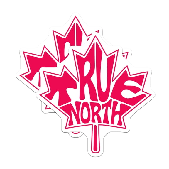 (2 Pack) True North Magnets - Canada Pride Decor - Maple Leaf Fridge Magnets - 5" On Longest Side - Premium Magnet - for Cars, Refrigerators, Toolboxes, Lockers - Made in USA - MAG18568
