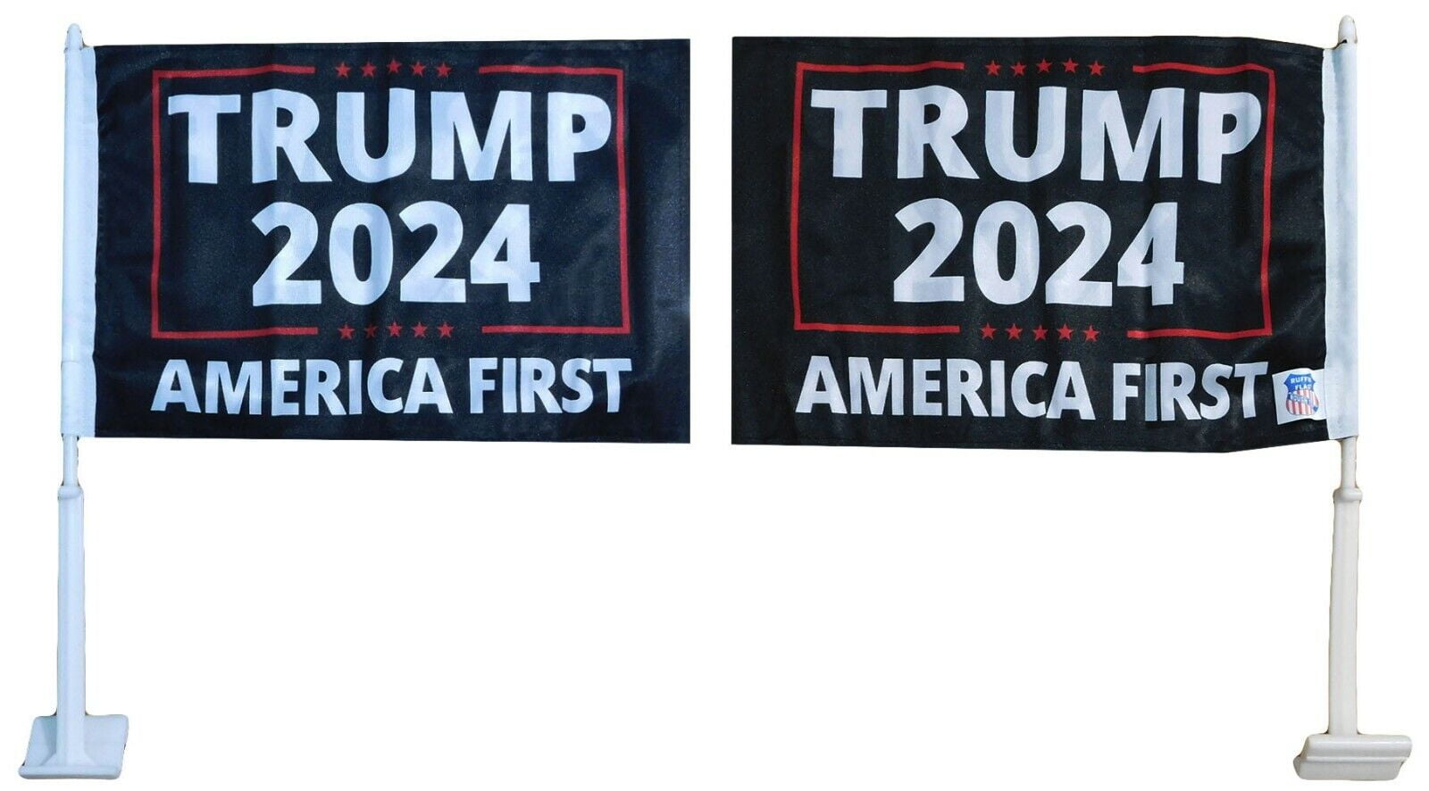 Confezione 2 Trump VINTO 2024 No More BullShit Blu 12x18 Nylon Doppio