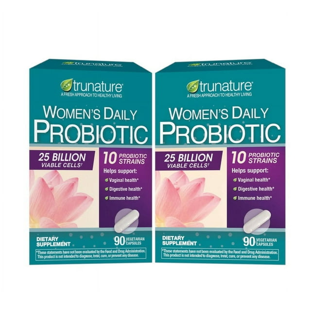 2 Pack Trunature Women's Daily Probiotic, 90 Vegetarian Capsules