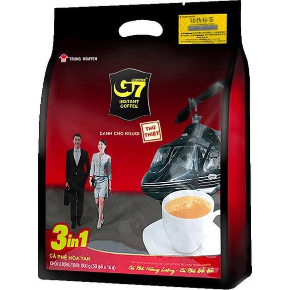 2 Pack Trung Nguyen G7 3-in-1 Instant Premium Vietnamese Coffee, 100 Servings/Sticks x 16g