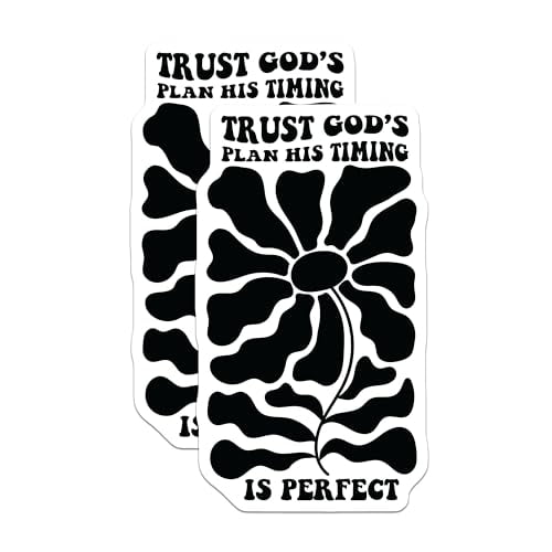 (2 Pack) Trust Gods Plan His Timing is Perfect Magnets - Motivational Quote - Inspirational Flower - 5" On Longest Side - for Cars, Refrigerators, Toolboxes, Lockers - Made in USA BMCS3089