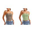 thumbnail image 1 of 2 Pack Tube Top Womens Tube Tops Strapless Crop Tops Basic Backless Sleeveless Bandeau Going Out Cute Summer Outfits Plus Size Tube Top L, 1 of 6