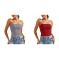 thumbnail image 1 of 2 Pack Tube Tops for Women Womens Tube Tops Strapless Crop Tops Basic Backless Sleeveless Bandeau Going Out Cute Summer Outfits Tube Top with Built in Bra XL, 1 of 6