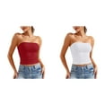 thumbnail image 1 of 2 Pack Tube Tops for Women Womens Tube Tops Strapless Crop Tops Basic Backless Sleeveless Bandeau Going Out Cute Summer Outfits Plus Size Tube Top XS, 1 of 6