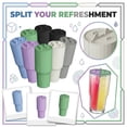 thumbnail image 1 of 2 Pack Tumbler Divider Insert Silicone Partition Liner,Reusable Dual-Compartment Cup Organizer,Leakproof Separator for Two-Flavor Drinks Black 40 oz, 1 of 6
