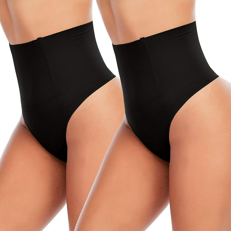 High Waist Body Shaper Thongs Shapewear For Women Panties Tummy Control  Slimming Seamless Underwear Nude Black T-back Brief
