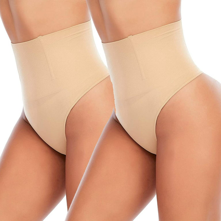 2 Pack Tummy Control Thong Shapewear for Women Seamless Shaping Thong  Panties Body Shaper Underwear