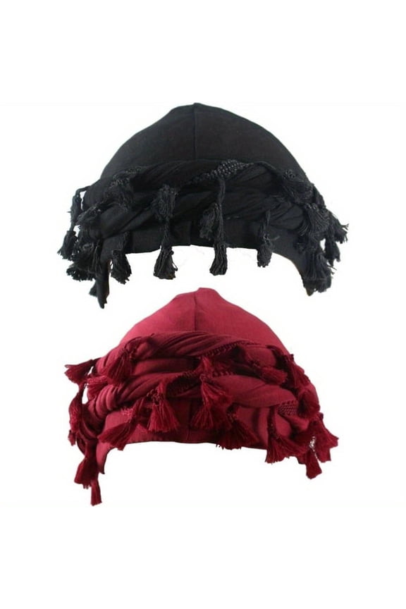 2 Pack Turban Head Wraps for Men Satin Lined Turban for Women Vintage Twist Velvet Durags Gifts