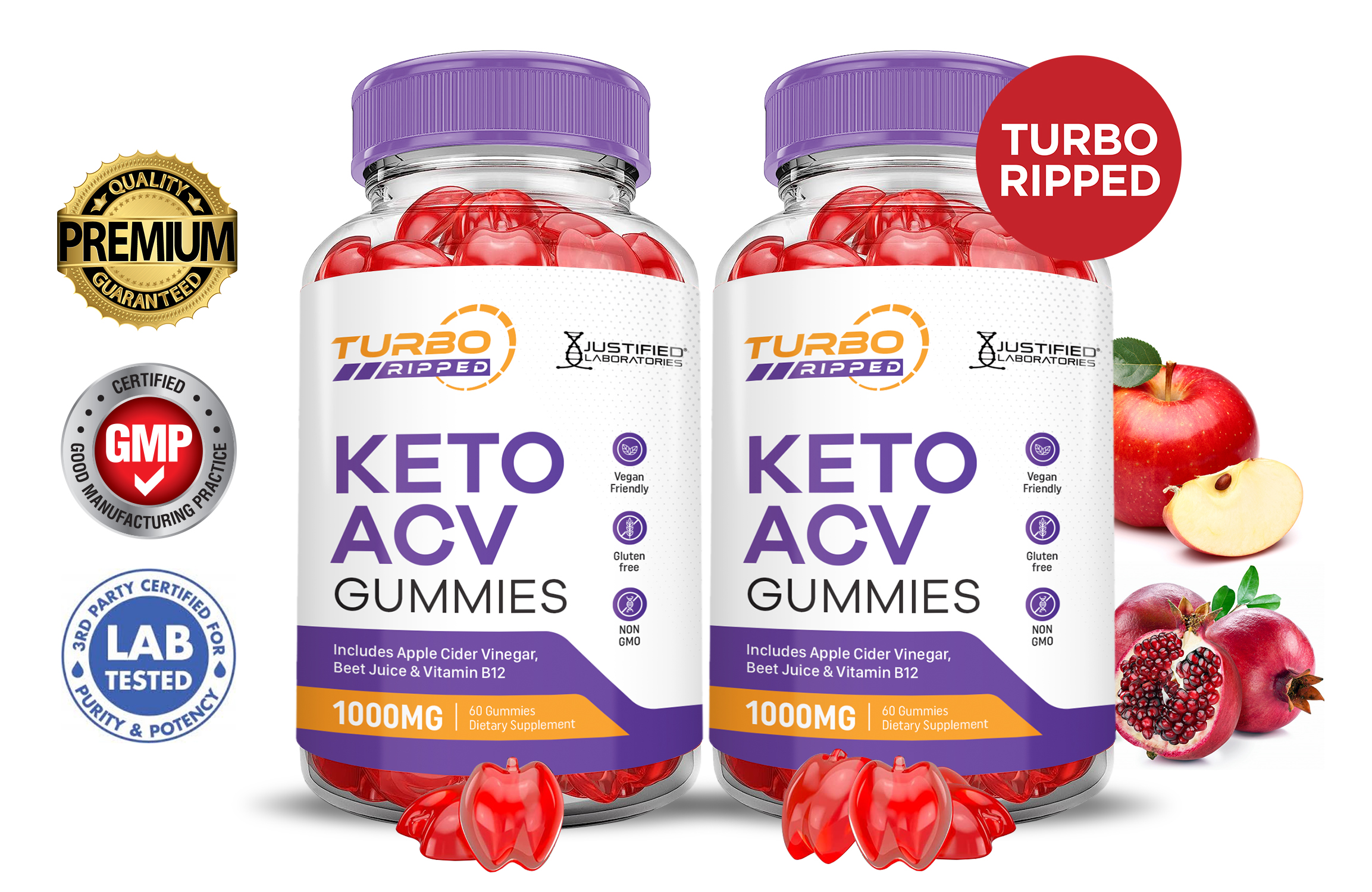 Fast Ripped Keto ACV Gummies (5 Pack) – Max Strength Apple Cider Vinegar Gummies