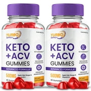 2 Pack Turbo Ripped Keto ACV Gummies, Turbo Ripped Keto + ACV Gummies, Max Strength Supplement for Men and Women