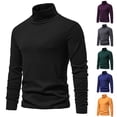 thumbnail image 1 of 2 Pack Turtleneck Sweatshirts for Men Long Sleeve Wool Tshirts Shirts Mens Trendy Solid Color Stretchy Slim Pullover Thermal Warm Basic Going-Out Tops, 1 of 8