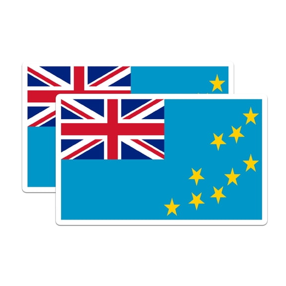 (2 Pack) Tuvalu World Flag Magnets - Pride - 5 Inches On Longest Side - Premium Magnet - Choose from Over 200 Countries - for Cars, Refrigerators, Toolboxes, Lockers - Made in USA - MAG1002
