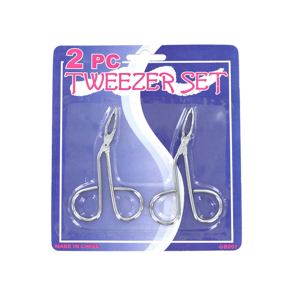 2 Pack Tweezers Set, Scissor Style Precision Design, Ideal for Professional, Home Use, Durable Stainless Steel, Compact, Easy Grip for Grooming, Crafting, First Aid, Detailed Repairs, Silver