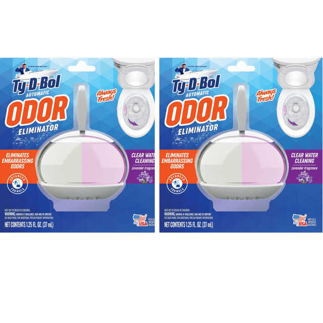 (2 Pack) TyDBol Automatic Odor Eliminator OvertheRim Toilet Bowl