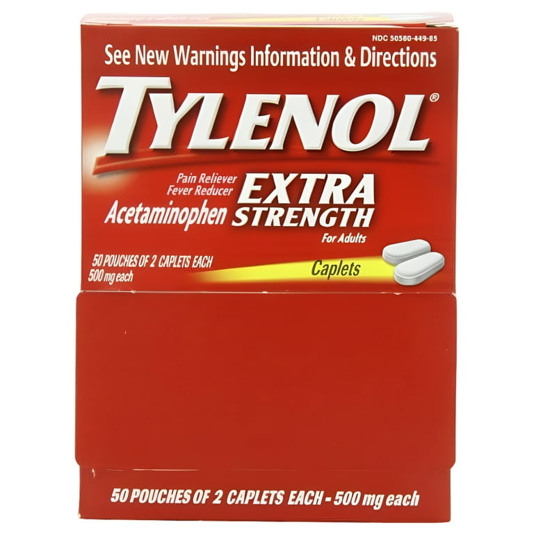 Extra Strength Caplets, Two-Pack, 50 Packs/Box Extra Strength Caplets, Two-Pack, 50 Packs/Box