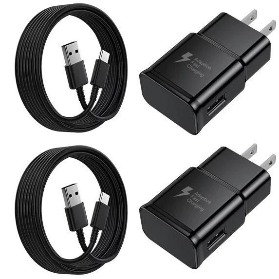 2-Pack Type C Fast Charger, Compatible with Samsung Charger Android Phone USB-C Charging Cable 6ft Compatible for Galaxy S23/S22/S21/S20/S10e/S9/S8/Note20/Note10/Note9/Z Fold 3/4/5