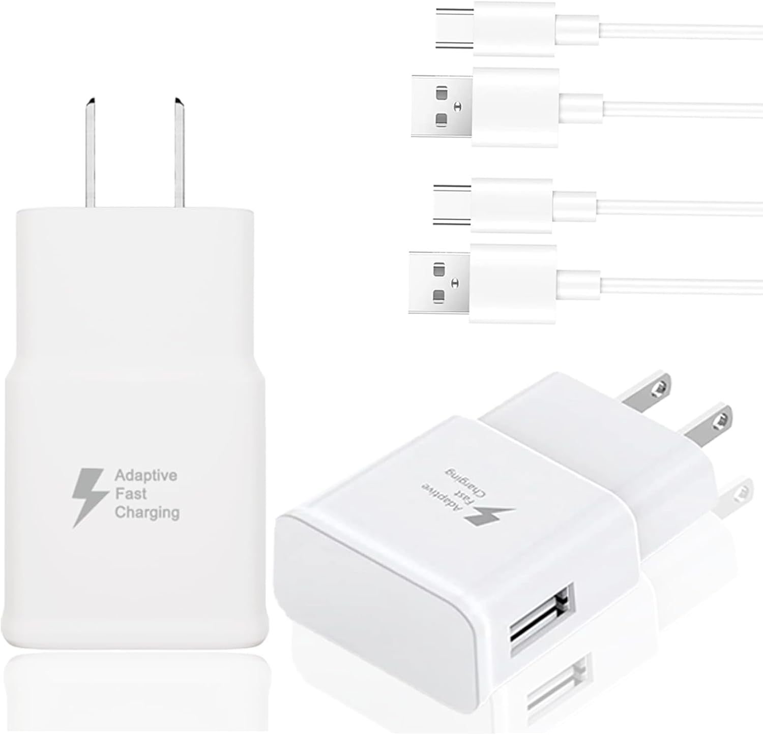 2-Pack Type C Fast Charger, for Samsung Charger Android Phone USB-C Charging Cable 10ft for Galaxy S23/S23+/S22/S21/S20/S10e/S9/S8/Note20/Note10/Note9/Z Fold 3/4/5, White