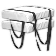 2 Pack Type IV Boat Cushion USCG Approved Throwable Flotation Device; Guard Approved Throw Preserver with Foam Cushion; throwable Boat Cushion Safety Device White
