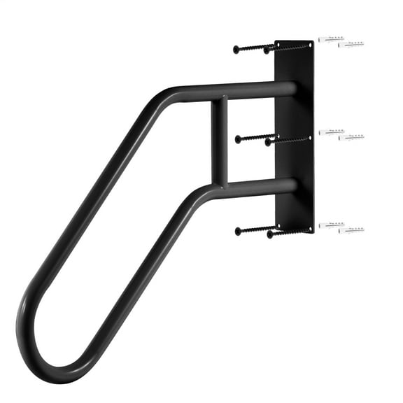 2-Pack U-Shaped Safety Handrails for Stairs, 22.8" Grab Bars for Outdoor/Indoor Steps - Wall-Mounted Support for Elderly, Kids, and Mobility Assistance(Black)