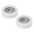 thumbnail image 1 of 2 Pack U Type Groove Pulley Nylon Coated Roller Bearing 5x19x6mm U Groove Guide Wheel for Doors Window, 1 of 5