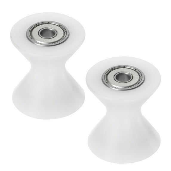 2 Pack U Type Groove Pulley Nylon Coated Roller Bearing 5x27.5x30mm U Groove Guide Wheel for Doors Window