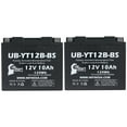 thumbnail image 1 of 2-Pack UB-YT12B-BS Battery Replacement for 2010 Triumph Bonneville, T100, SE, FI 865 CC Motorcycle - Factory Activated, Maintenance Free, Motorcycle Battery - 12V, 10AH, UpStart Battery Brand, 1 of 5