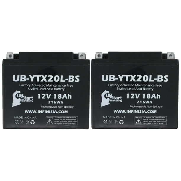2Pack UBYTX20LBS Battery Replacement for 2009 Yamaha YFM7FG Grizzly