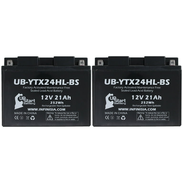 2-Pack UB-YTX24HL-BS Battery Replacement for 1993 Kawasaki 1200