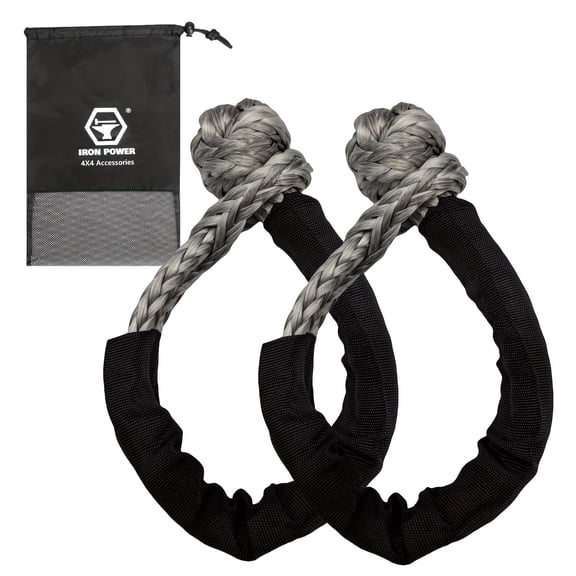 2 Pack UHMWPE Synthetic Soft Shackle Rope 1/2 Inch X 20.5 Inch (17Ton/38, 000Lbs Breaking Strength) with Storage Bag
