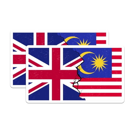 (2 Pack) UK Malaysia Flag Magnets - Union Jack - Malaysian - Political Decor - 5" On Longest Side - Premium Magnet - for Cars, Refrigerators, Toolboxes, Lockers - Made in USA - MAG18941